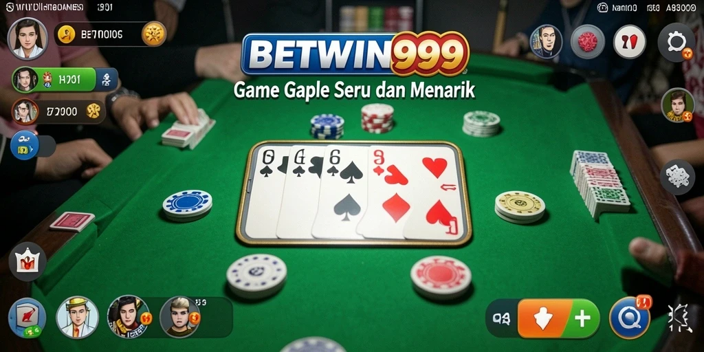 Tampilan gameplay BETWIN999 dengan suasana bermain Gaple yang menyenangkan.