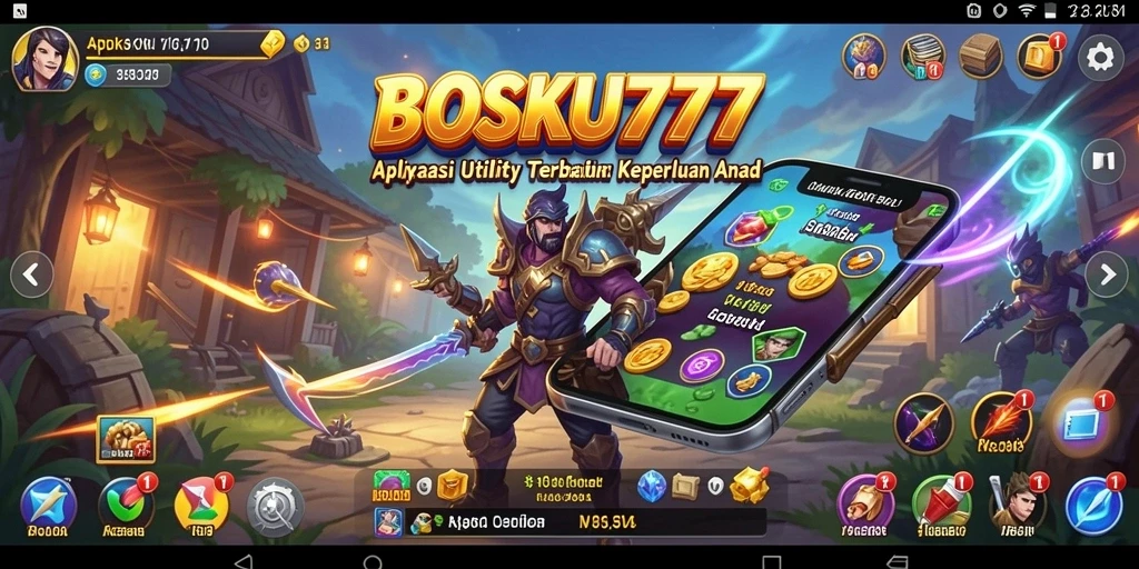 Tampilan antarmuka aplikasi BOSKU777 yang intuitif dan informatif.