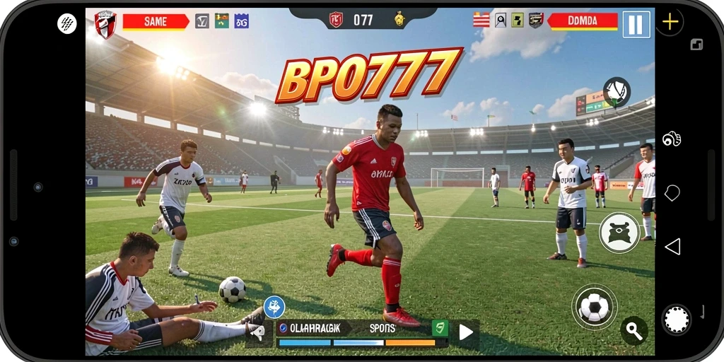 Screenshot BPO777 menunjukkan gameplay olahraga yang menarik dan dinamis.