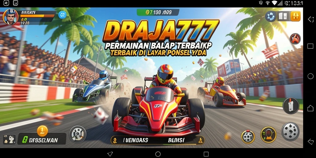 Tampilan gameplay balap yang mendebarkan di DRAJA777.