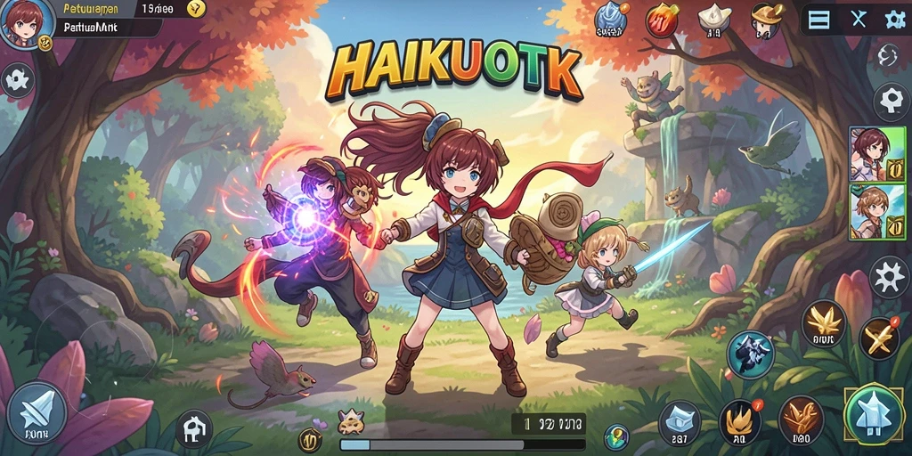 Tampilan permainan HAIKUOTK yang penuh warna dan dinamis.