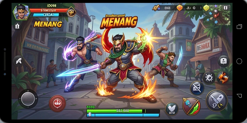 Tangkapan layar ID098 yang menampilkan aksi strategi mendebarkan.