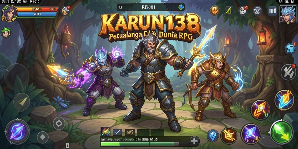 Screenshot gameplay KARUN138 menunjukkan aksi RPG yang mendebarkan.