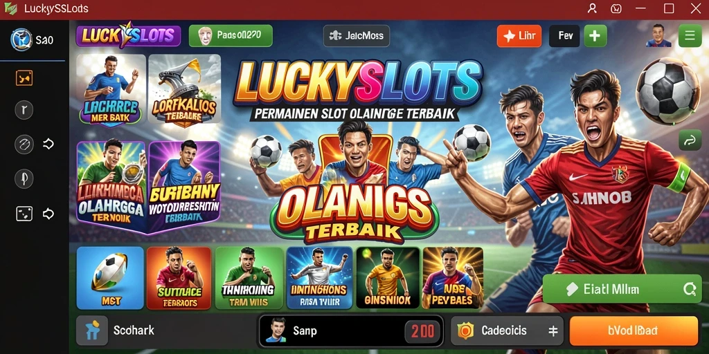 Tampilan gameplay LUCKYSLOTS dengan tema olahraga yang menarik.