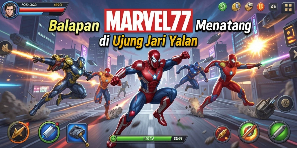 Tampilan gameplay Racing yang mendebarkan dalam MARVEL77.