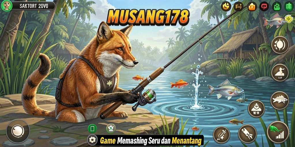 Tampilan gameplay memancing seru dalam MUSANG178 yang realistis.