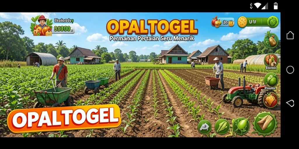 Tampilan gameplay OPALTOGEL yang menampilkan aktivitas bertani.