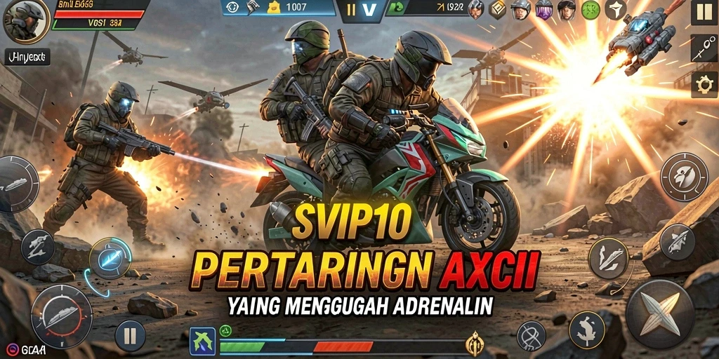 Tangkapan layar SVIP10 menampilkan pertarungan intens antara karakter dalam game Action.