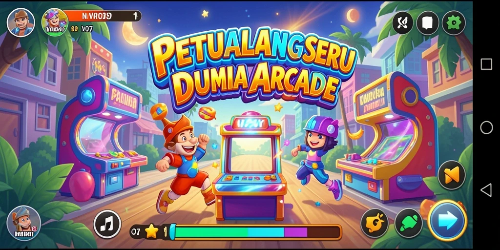 Tangkapan layar gameplay V07 menampilkan aksi seru dalam dunia Arcade.