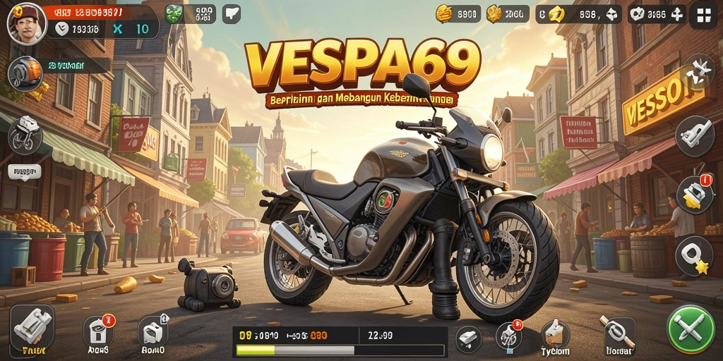 Tampilan menarik dari gameplay VESPA69 yang seru dan menantang.